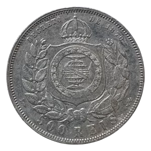 Brasil, Império, 500 réis 1888, prata 0.917, 6.3 g, 25 mm, km# 472, Bentes 496.04.01, busto Pedro II