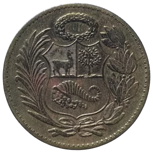 Peru, 1 sol de oro 1963, latão, 18.8 g, 33 mm, km# 222