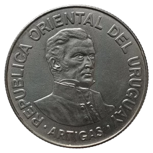 Uruguai, 500 novos pesos 1989, cuproníquel, 11.7 g, 29 mm, km# 98, Artigas