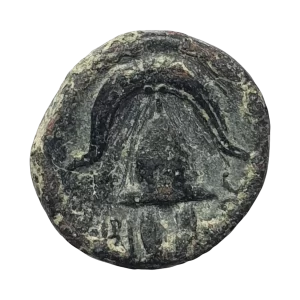 Macedônia, Filipe III Arrideu, bronze, 16 mm, 4.7 g, 323 a 317 aC, górgona / capacete, meio-irmão de Alexandre, o Grande