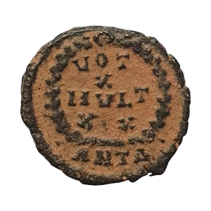Império Romano, Arcadius, nummus, bronze, 13 mm, 1.5 g, 383 a 388 dC,  VOT X MVLT XX, N#181945