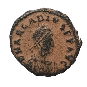 Império Romano, Arcadius, nummus, bronze, 13 mm, 1.5 g, 383 a 388 dC,  VOT X MVLT XX, N#181945