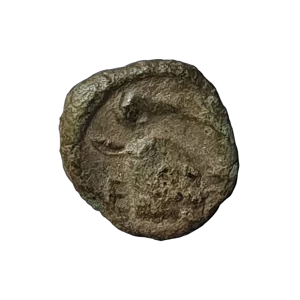 Éfeso (Jônia), AE12, bronze, 0.36 g, 12 mm, 405 a 390 aC, abelha/cabeça de veado à direita, N# 463654, IRN: 94!