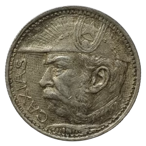 Brasil, República, 2000 réis 1935, prata 0.500, 8 g, 26 mm, Duque de Caxias km# 535