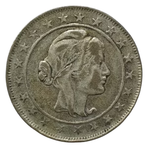 Brasil, República, 2000 réis 1924, prata 0.500, 8 g, 26 mm, km# 526, mocinha