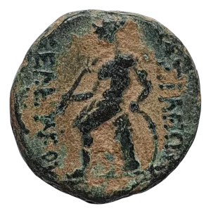 Império Selêucida, Seleuco III Soter, bronze, 4.1 g, 15 mm, 226 a 223 aC, Artemis / Apolo, cunhada em Antioquia (Síria), N# 61395