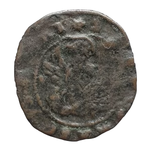 República de Veneza, doge Pasquale Cicogna, sesino, prata baixa, 1.3 g, 18 mm, 1585 a 1595, leão / cruz, N# 157093