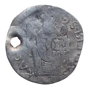 República de Ragusa (Dubrovnik na Croácia), grosso, prata, 0.4 g, 16 mm, 1452-1556, Jesus Cristo / São Brás, N# 74053, com furo