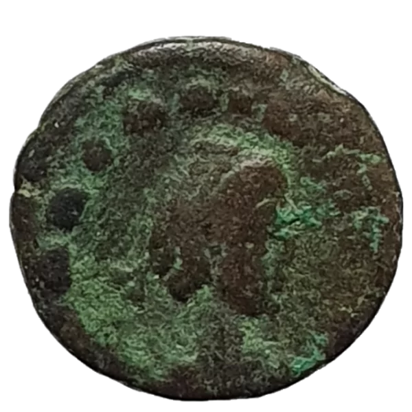 Império Romano, Arcádio, AE4, bronze, cruz cristã - Image 2