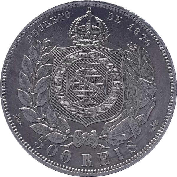 Brasil, Império, 500 réis 1889, prata