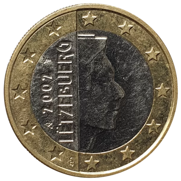 Luxemburgo, 1 euro 2002, bimetálica
