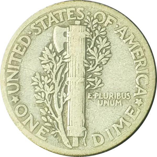 Estados Unidos, 1 dime (10 cents) 1935, prata 0.900, 2.5g, 17.9mm, km# 140, Mercury dime - Image 2